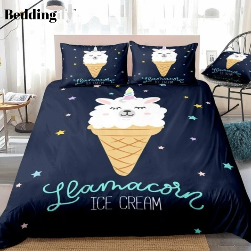 Cartoon Alpaca Ice-Cream Bedding Set - Beddingify