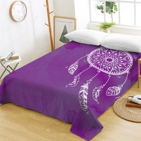 Image of Dream Catcher Violet Flat Sheet - Beddingify