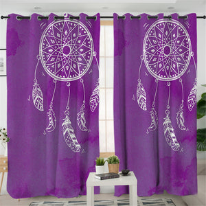 Purple Dream Catcher 2 Panel Curtains