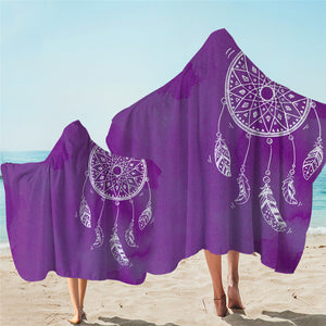 Dream Catcher Violet Hooded Towel