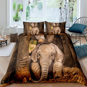 Lying Tiny Elephant Bedding Set