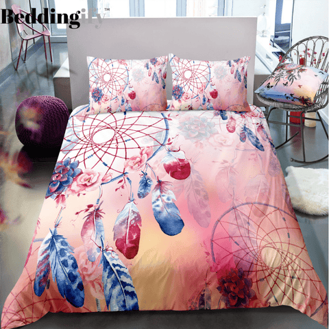 Image of Light Pink Dreamcatcher Bedding Set - Beddingify