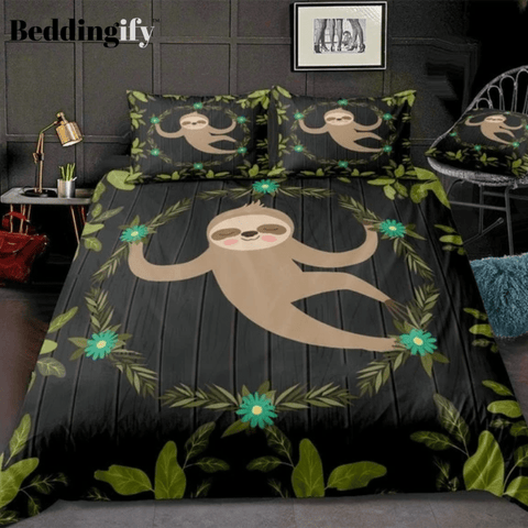 Image of Sloth in Jungle Bedding Set - Beddingify