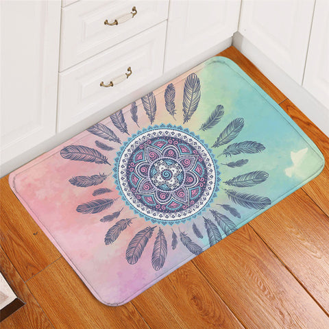 Image of Feather Ring Mandala Dreamy Door Mat