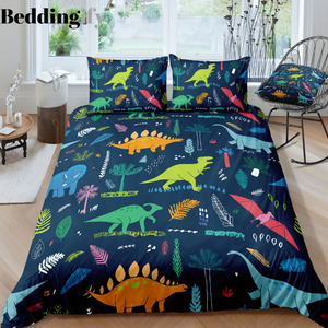 Green Cartoon Dinosaur Bedding Set - Beddingify