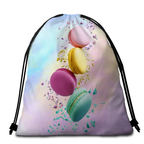 Image of 3D Colorful Cookies Round Beach Towel Set - Beddingify