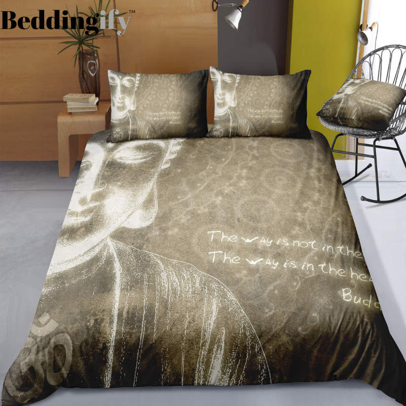 Burgundy Buddha Vintage Background Bedding Set - Beddingify