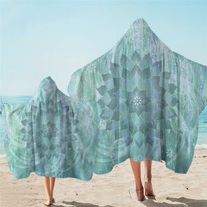 Mandala Motif Mint Hooded Towel