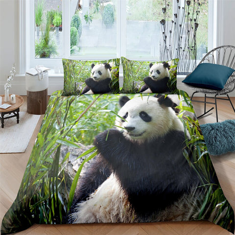 Image of Eating Panda Alone Bedding Set