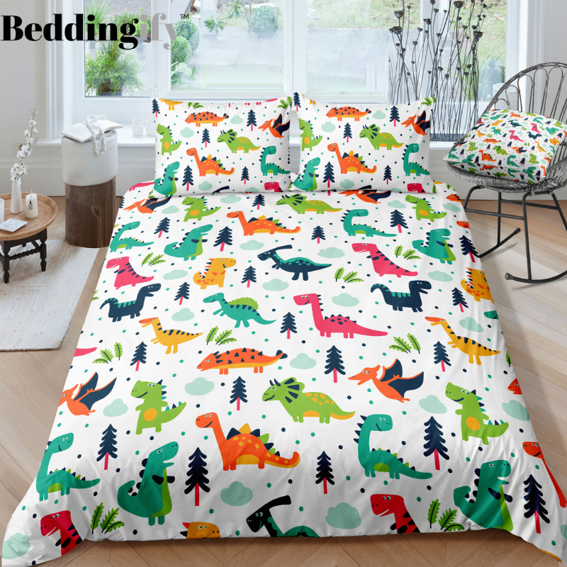 Cute Cartoon Dinosaur Bedding Set - Beddingify