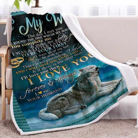 Image of To My Wife I Love You Forever Fleece Blanket SWMT9750