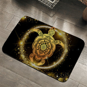 Golden Shining Turtle Door Mat