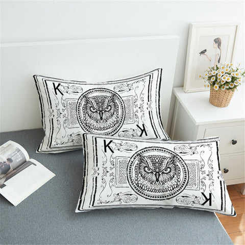 Image of Owl King Card Pillowcase