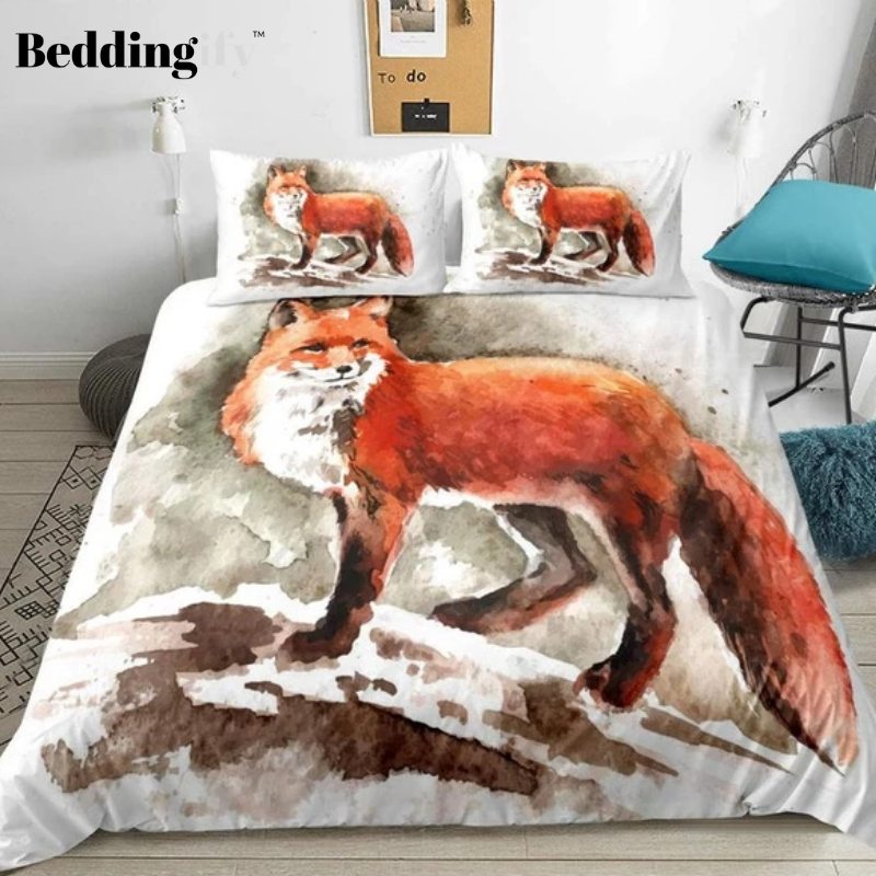 Printing Fox Bedding Set - Beddingify