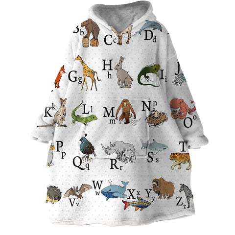 Image of Animal Alphabet SWLF0494 Hoodie Wearable Blanket