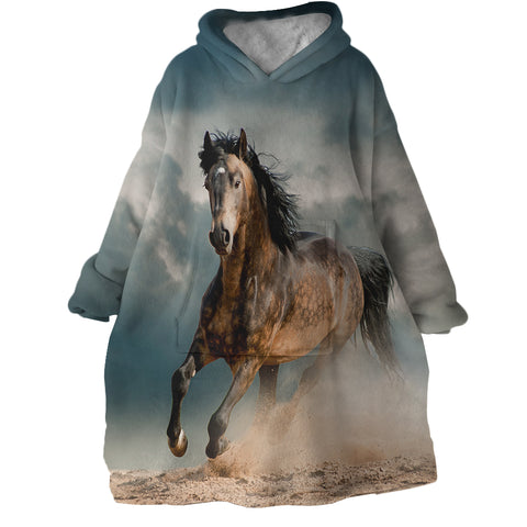 Image of Horse SWLF2846 Hoodie Wearable Blanket