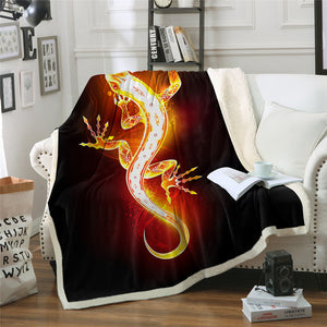 King Lizard Sherpa Fleece Blanket - Beddingify