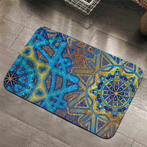 Image of Blue&Yellow Wheels Door Mat