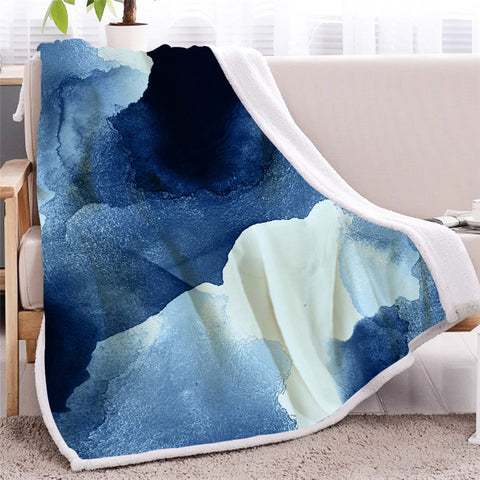 Image of Ink Painting Sherpa Fleece Blanket