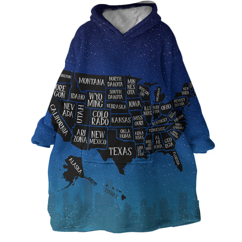 Image of US States SWLF0479 Hoodie Wearable Blanket