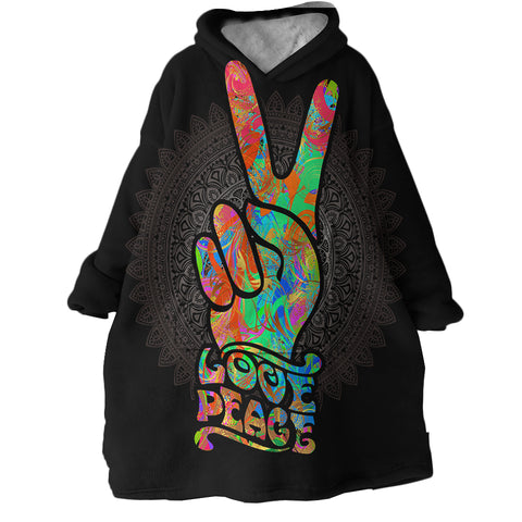 Image of Love & Peace SWLF0526 Hoodie Wearable Blanket