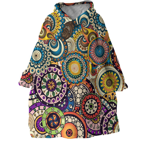 Image of Stylized Circles SWLF0449 Hoodie Wearable Blanket