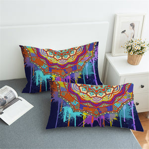 Color Drip Half Mandala Pillowcase