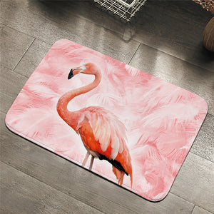 Flamingo Pink Feather Door Mat