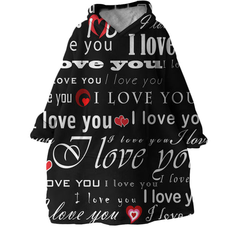 Image of I Love You SWLF2969 Hoodie Wearable Blanket