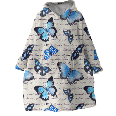 Image of Blue Monarch Letter SWLF0989 Hoodie Wearable Blanket