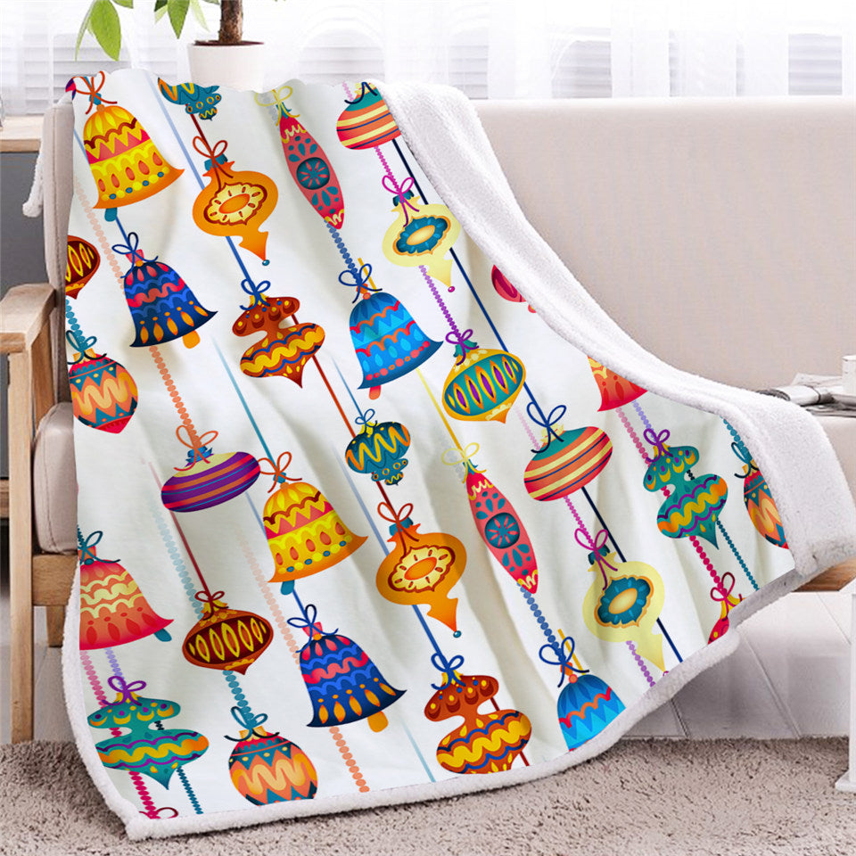 Chinese Lamps Themed Sherpa Fleece Blanket
