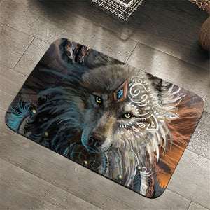 Warchief Wolf Door Mat