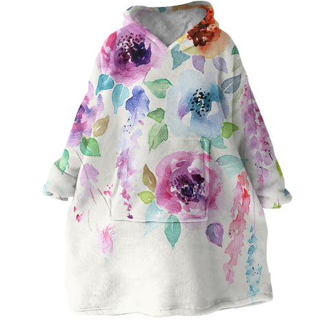 Image of Watercolored Roses SWLF0482 Hoodie Wearable Blanket