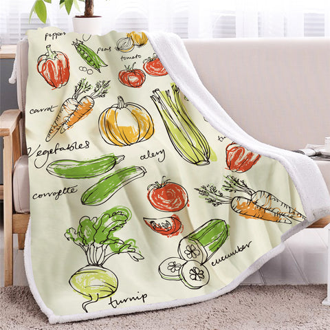 Image of Fruits Themed Sherpa Fleece Blanket - Beddingify