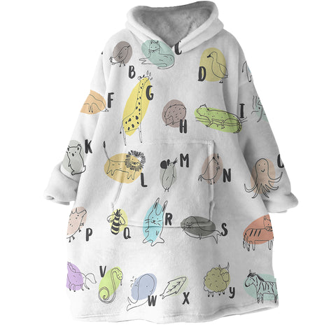 Image of Animal Alphabet SWLF1708 Hoodie Wearable Blanket