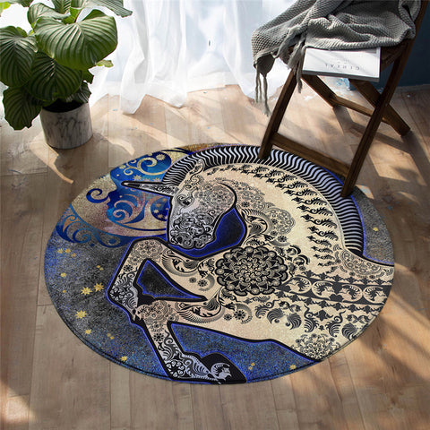 Image of Stylized Unicorn Starry Rug