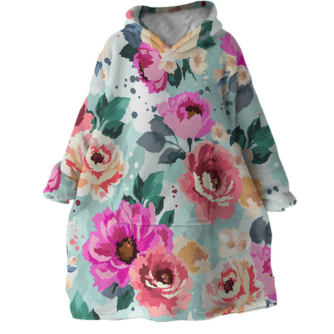 Image of Flowers SWLF3013 Hoodie Wearable Blanket