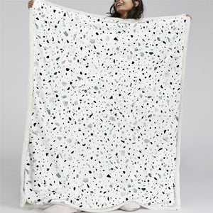 White Marble Sherpa Fleece Blanket - Beddingify