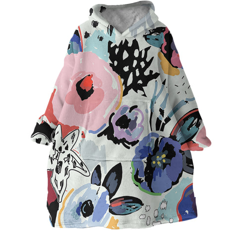 Image of Painted Flowers SWLF0642 Hoodie Wearable Blanket