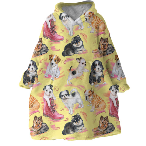 Image of Puppies SWLF1497 Hoodie Wearable Blanket