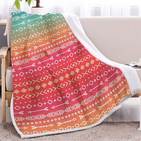 Image of Colorful Tribal Arrow Sherpa Fleece Blanket - Beddingify