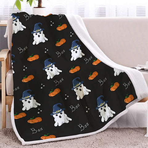 Image of Cute Halloween Themed Sherpa Fleece Blanket