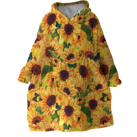 Image of Sunflowers SWLF2034 Hoodie Wearable Blanket