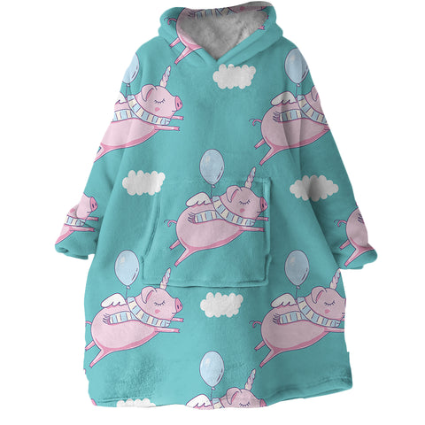 Image of Flying Pig SWLF0065 Hoodie Wearable Blanket