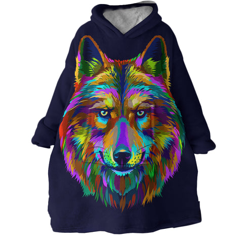 Image of Wolf SWLF0472 Hoodie Wearable Blanket