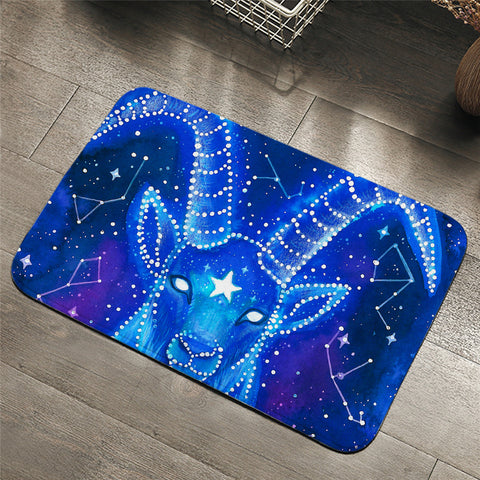 Image of Blue Aries Constellation Door Mat