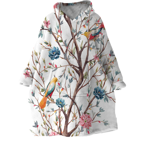 Image of Birds On Branches SWLF0765 Hoodie Wearable Blanket