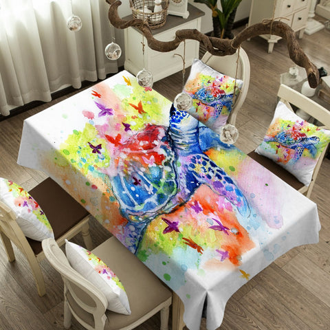 Image of Sea Turtle Splash Tablecloth - Beddingify