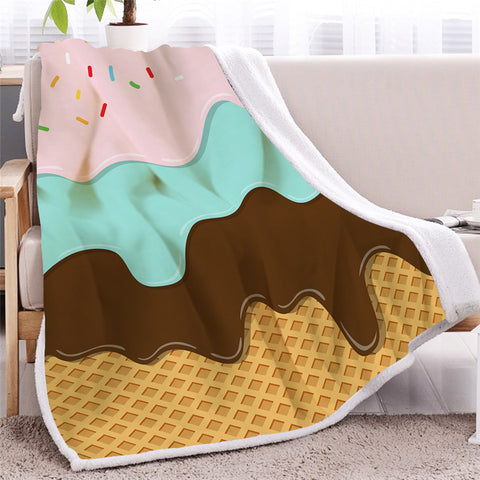 Image of Ice Cream Layers Sherpa Fleece Blanket