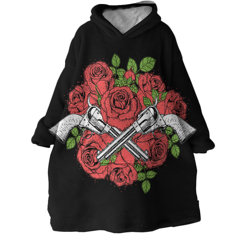 Image of Roses & Guns SWLF1632 Hoodie Wearable Blanket